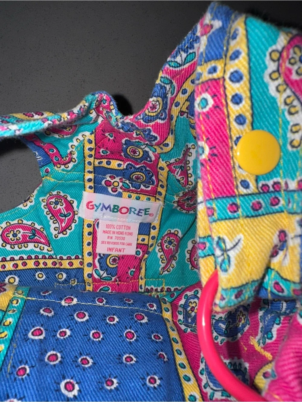 Vintage rainbow Gymboree Patchwork Paisley Romper 90’s infant size